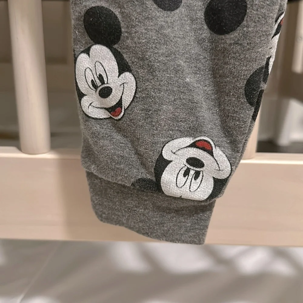 Disney Gray Mickey Mouse Hooded One-Piece Bodysuit